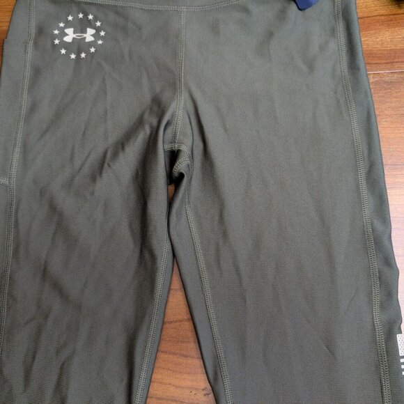 Under Armour Leggings Pants Small Green Compression Freedom Heatgear Gym Yoga UA - Picture 4 of 10